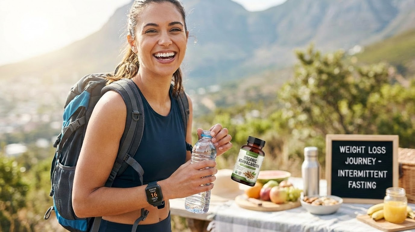 intermittent fasting intermittent fasting related image of energetic person during fasting for weight loss with ashwagandha