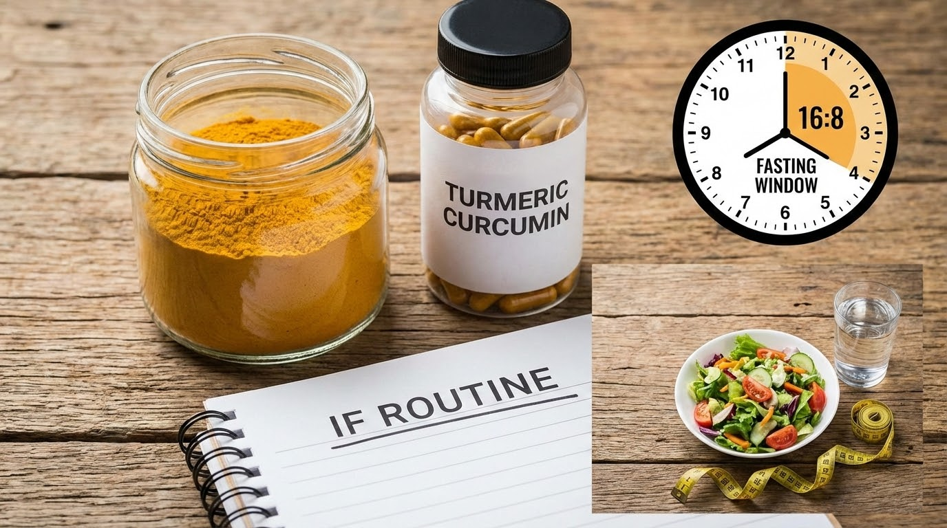 turmeric curcumin integrated into intermittent fasting for weight loss routine