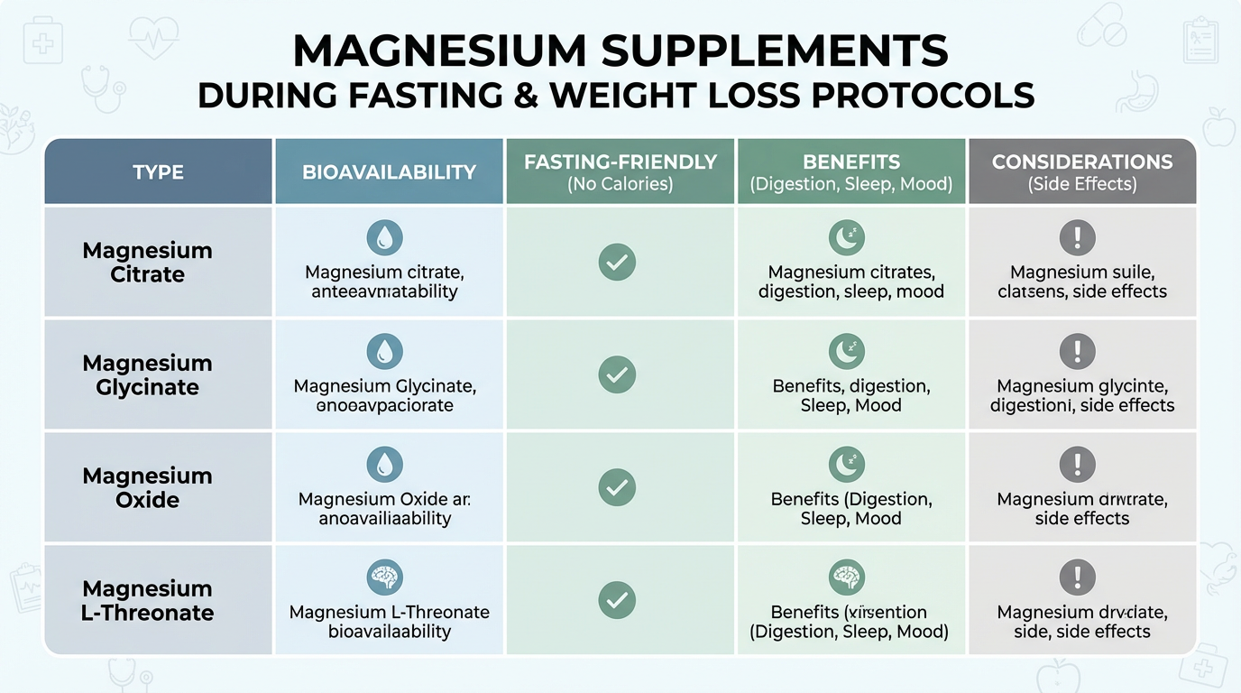 fasting for weight loss comparison of magnesium supplements during fasting for weight loss protocols