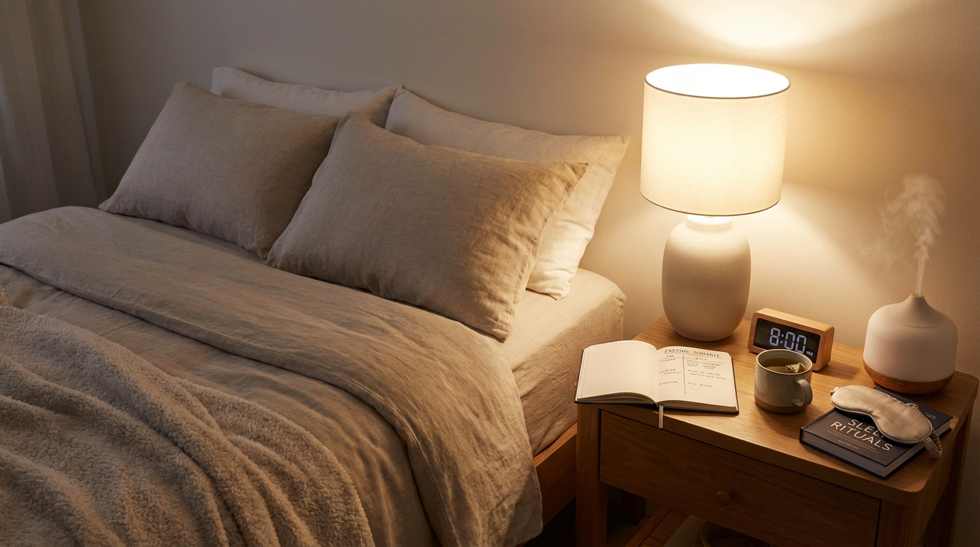 intermittent fasting for weight loss enhancing sleep hygiene with a calm bedroom scene