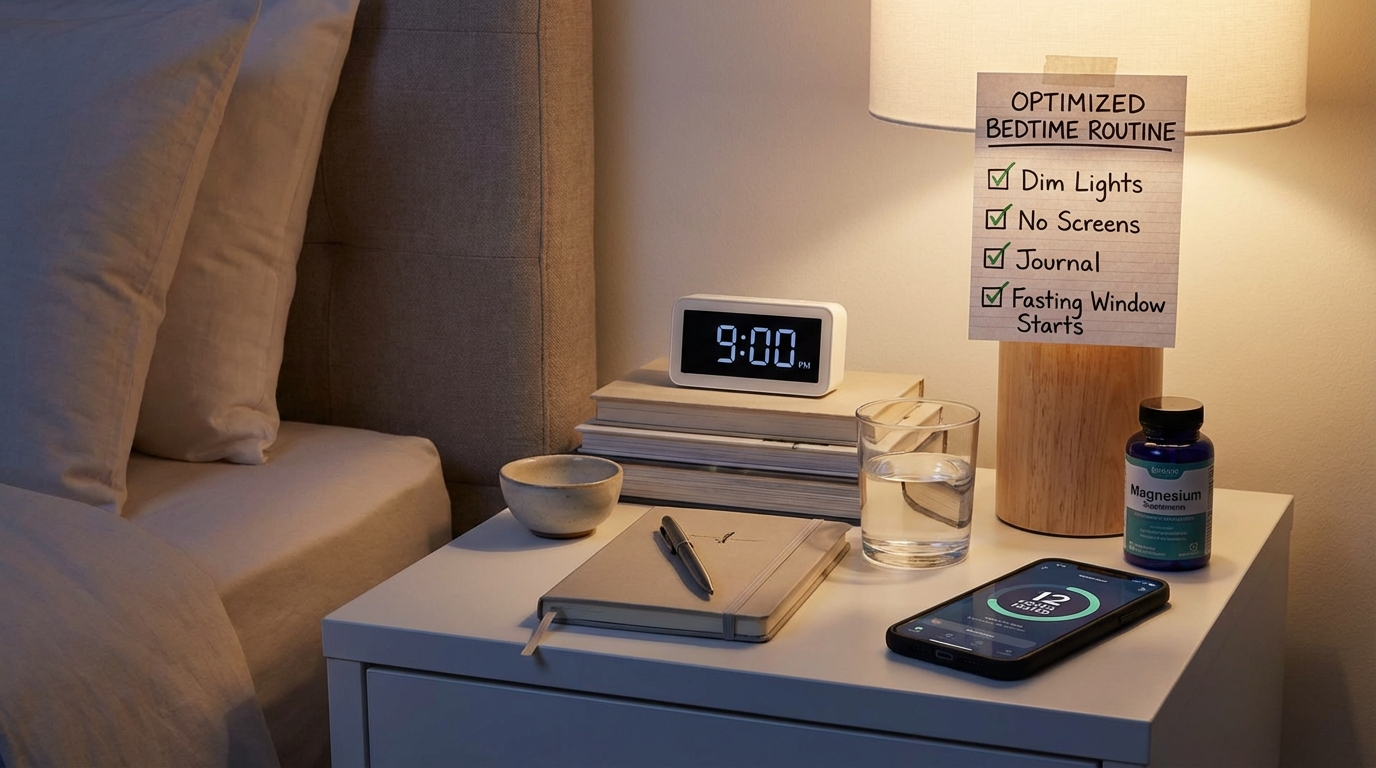sleep hygiene bedtime routine optimized with fasting for weight loss principles